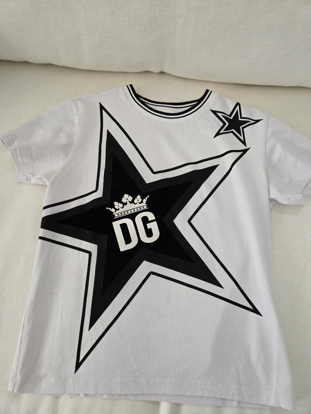 Dolce & Gabbana White and Black Star Graphic Tee